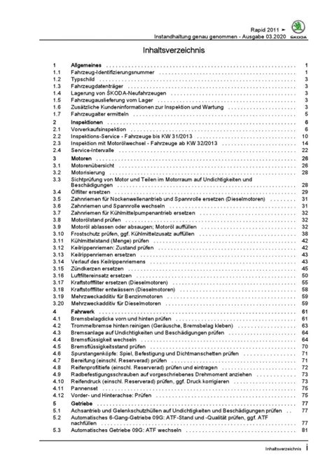 Skoda Rapid Na Na Wartungs Und Reparaturanleitung