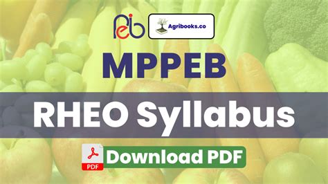 MP Vyapam RHEO Recruitment Syllabus Agri Books