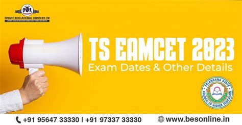 Ts Eamcet Exam Dates Other Details Bright Educational Services Tm