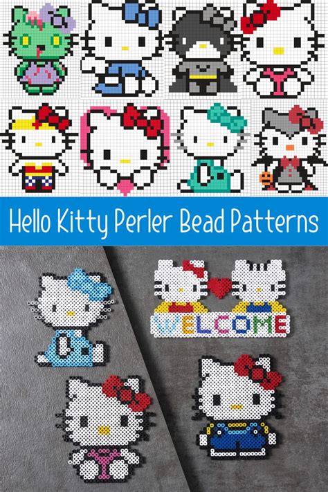 hello kitty perler bead patterns are on display