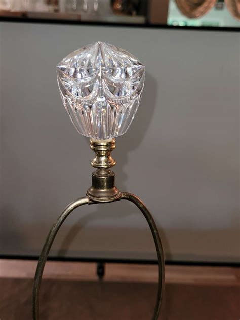 Lot 411 Pair Of Crystal Lamps With Waterford Finials Just Right