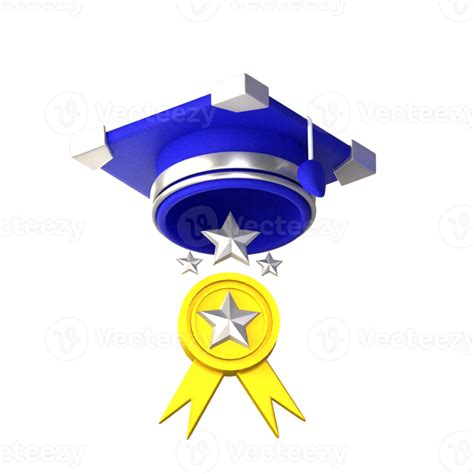 3d Icon Graduation Gown And Medal 24259017 Png