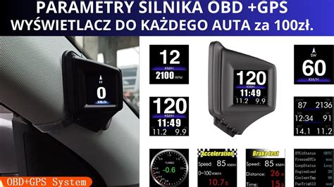 Uniwersalny wyświetlacz parametrów silnika HUD OBD GPS za 100zł do