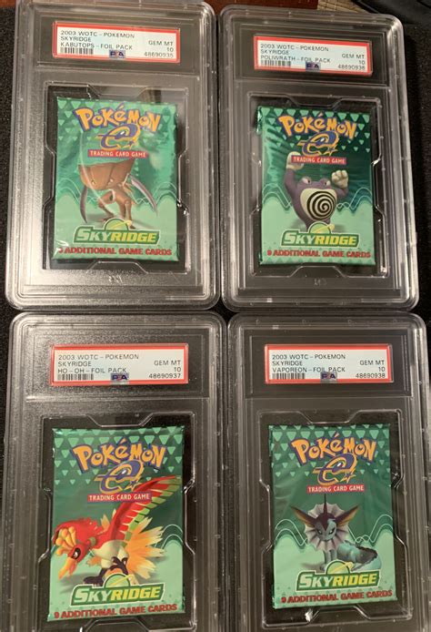 4x Pokemon Skyridge Sequential Psa 10 Packs Wotc Gem Mint Full Art