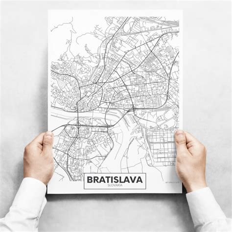 Obrazy Na Stenu Map Of Bratislava II Obraz Do Obyvacky Obrazy Na