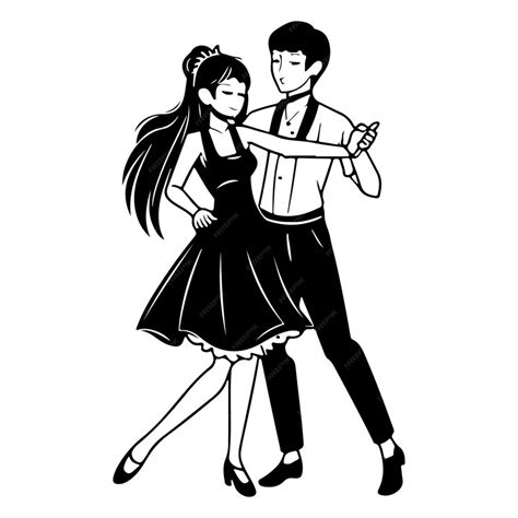 Premium Vector Romantic Couple Dancing Silhouette Vector Illustration