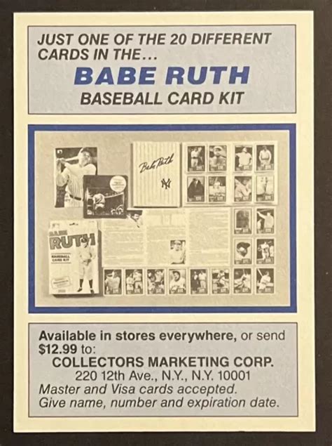 Carte Baseball Babe Ruth Cmc Dition Limit E New York Yankees Hof