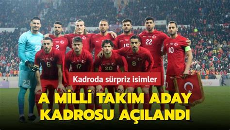 A Milli Takım aday kadrosu açılandı Kadroda sürpriz isimler