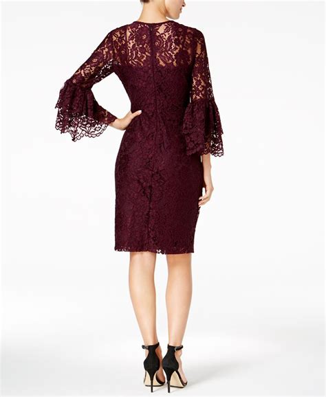 Calvin Klein Bell Sleeve Lace Illusion Sheath Dress Macys