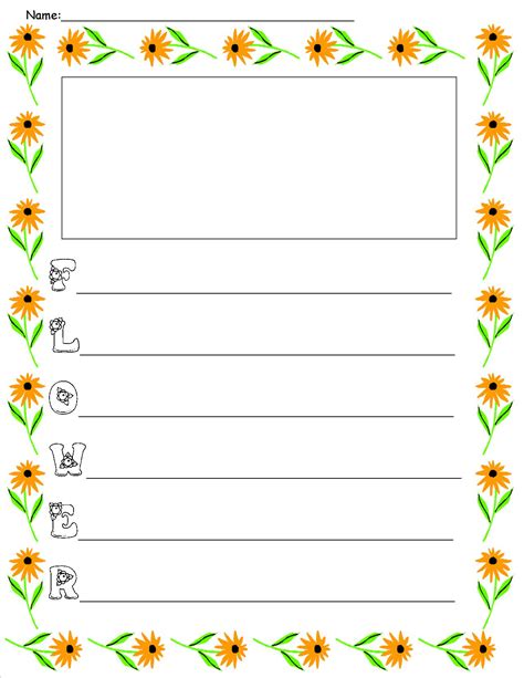 Acrostic Poem Forms Templates And Worksheets