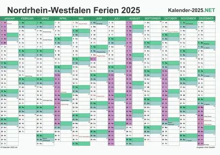 Ferien Nordrhein Westfalen Ferienkalender Bersicht