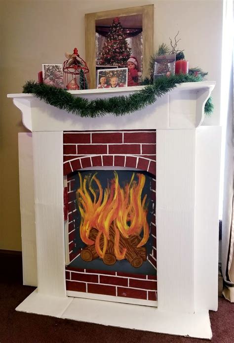 Diy Cardboard Fireplace Diy Inspiration Board Cardboard Fireplace