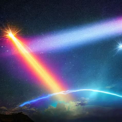 Glowing Rainbow Beam Of Light In Space Vintage Stable Diffusion