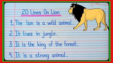 20 Lines Essay On Lion In English L Essay On Lion L 10 Lines On Lion L