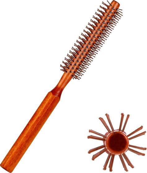 Small Round Brush For Blow Drying Small Round Hair Brush Round Curling Comb With Wooden Handle