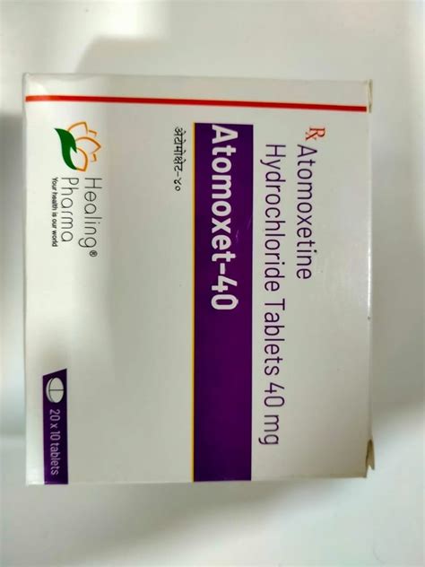 Atomoxetine Hydrochloride Tablets 40 Mg Healing Pharma Prescription