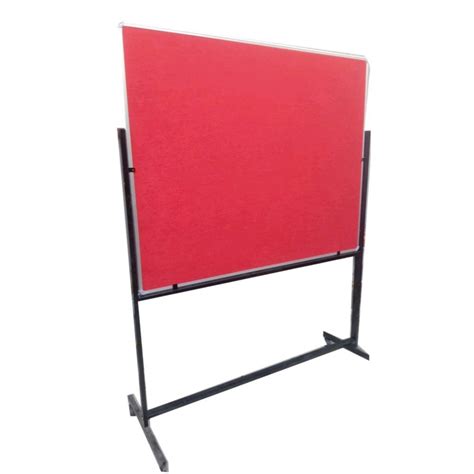 Velvet Cloth Surface Plain Red Movable Pin Board Stand For School