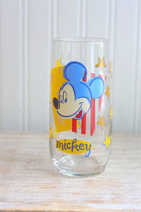 Vintage Mickey Mouse Mickey Mouse Glass Drinking by MollyFinds