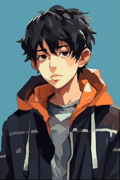 Premium Vector A Painting Of A Boy Anime Style Vector Illustration