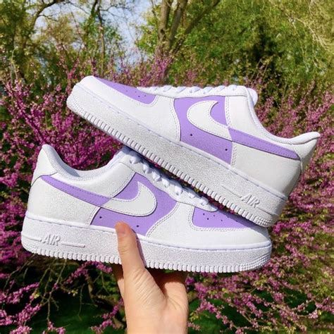 Lavender Checkered Swoosh Air Force 1💜🏁 Nike Air Shoes Cute Nike