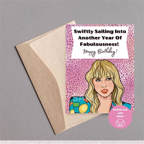 Taylor Swift Birthday Card Digital Taylor Swift T Taylor Etsy