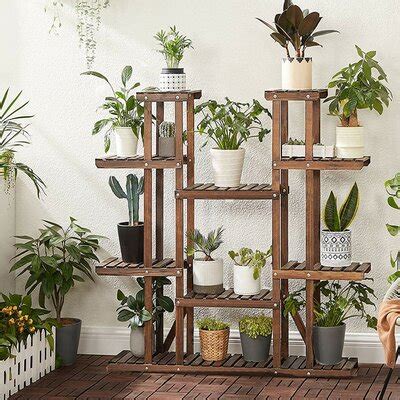 Arlmont Co Alessandro Rectangular Multi Tiered Solid Wood Plant