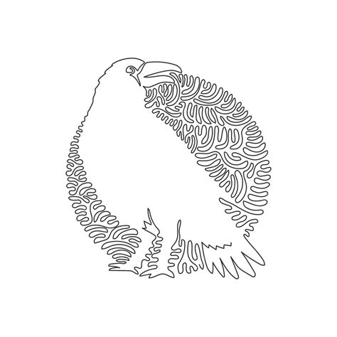 Premium Vector | Continuous curve line drawing of a scary crow