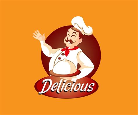 Premium Vector A Chef With Delicious Food Mascot Logo