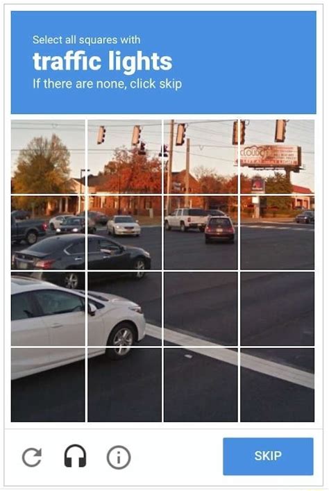 Select All Squares With Traffic Lights If There Are None Click Skip