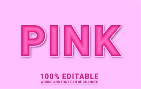 Premium Vector Pink Color Text Effect Editable