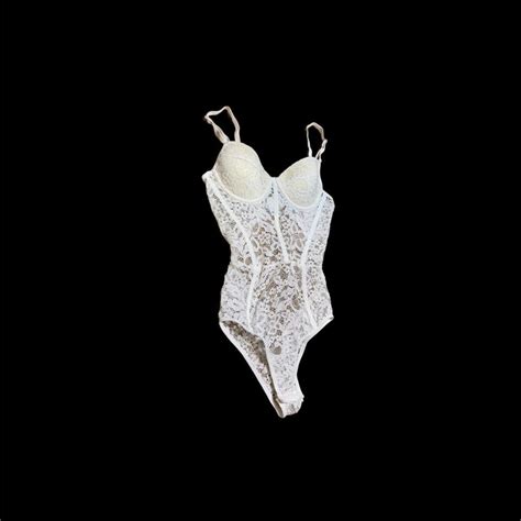 Cottagecore White Corset Bodysuit Size S In Depop