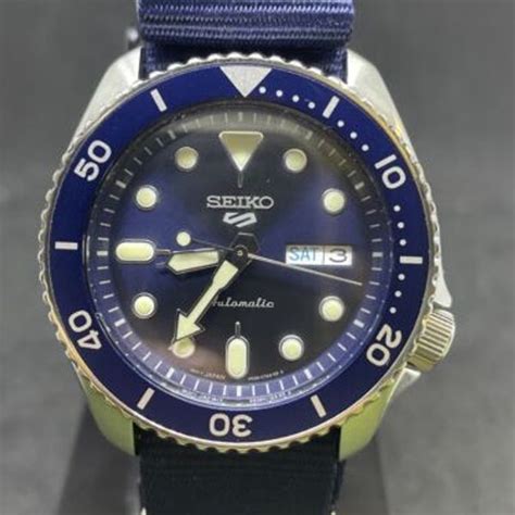 Seiko 5 Blue Dial Srpd87 Automatic Nylon Strap Watch 49 Watchcharts