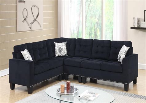 BLACK VELVET 4 PC SECTIONAL Top Home Furniture