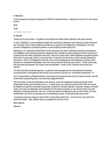 Task 3 - Model Answer - the document is related to mergers and