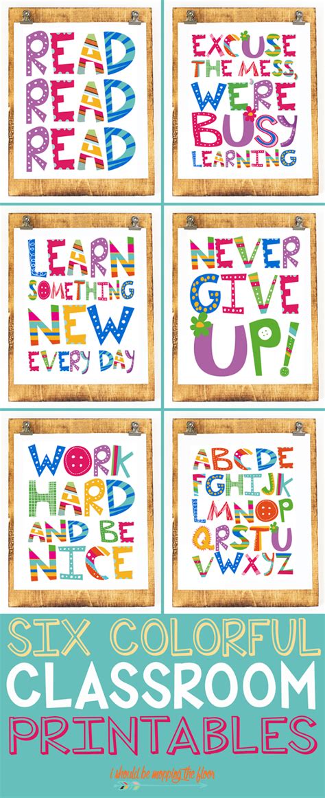 Six Colorful Classroom Printables Classroom Printables Printable