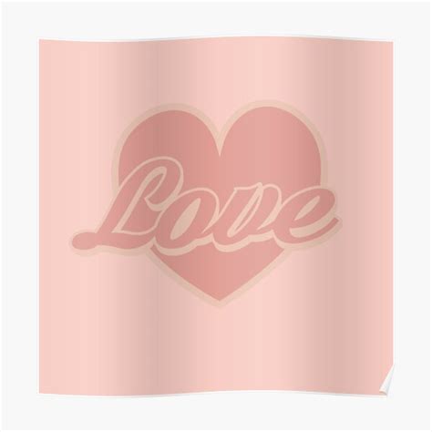 Bts Boy With Luv Inspired Love Heart Cursive Logo Baby Pink Poster