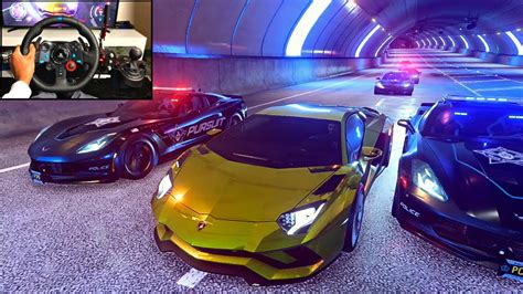 Nfs Heat Police Chase Gold Lamborghini Aventador S Logitech G29