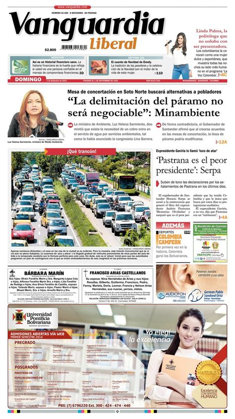 Esta Es La Portada De Nuestra Edici N Impresa Este Domingo De