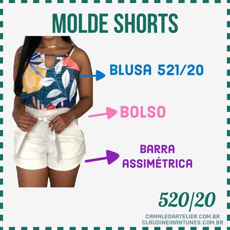 Molde Short Barra Assim Trica Camaleoa Atelier De Costura