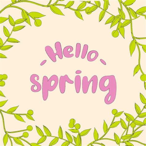 Premium Vector Hand Drawn Lettering Hello Spring For Print Card And