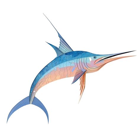 Swordfish Sealife Paper Art Swordfish Paper Art Fish Png Transparent