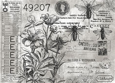 Vintage Collage Papers, Vintage Paper Printable, Vintage Ephemera ...