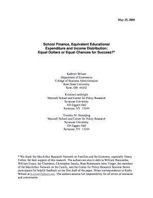 School Finance Equivalent Educational Expenditure Olin Wustl