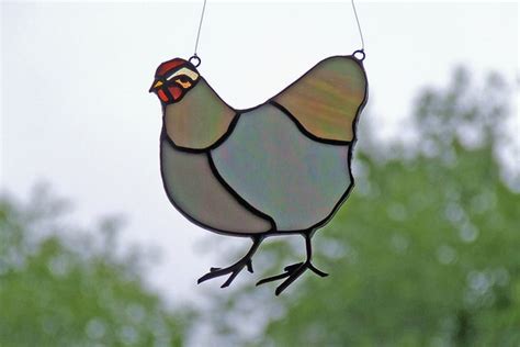 Stained Glass Chicken By Westernartglass On Etsy