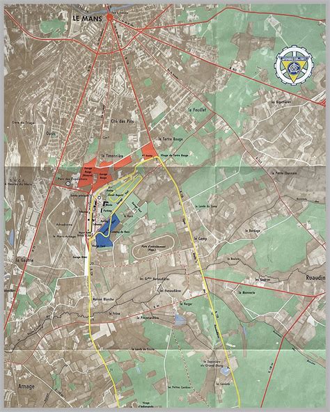 Le Mans 24 hours original race track map, 1967 - l'art et l'automobile