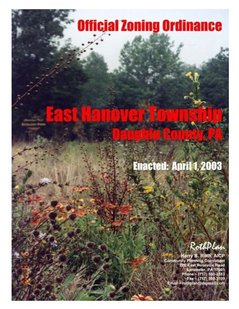 Zoning Ordinances & Map - East Hanover Township