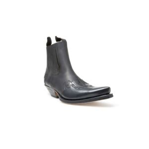 Botín Sendra 9396 Western para hombre de cuero negro