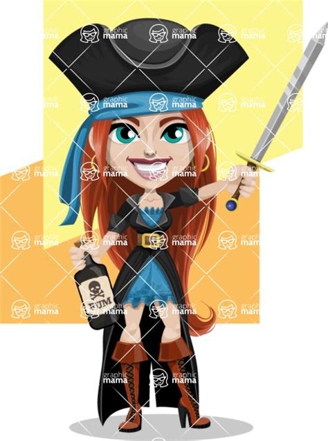 Woman Pirate Cartoon Vector Character Aka Brianna The Fearless