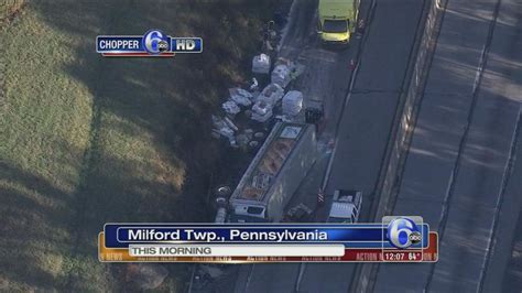 Overturned Tractor Trailer Slows Traffic On I 476