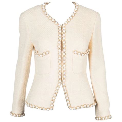 Rare Chanel Ivory Tweed Jacket At 1stDibs